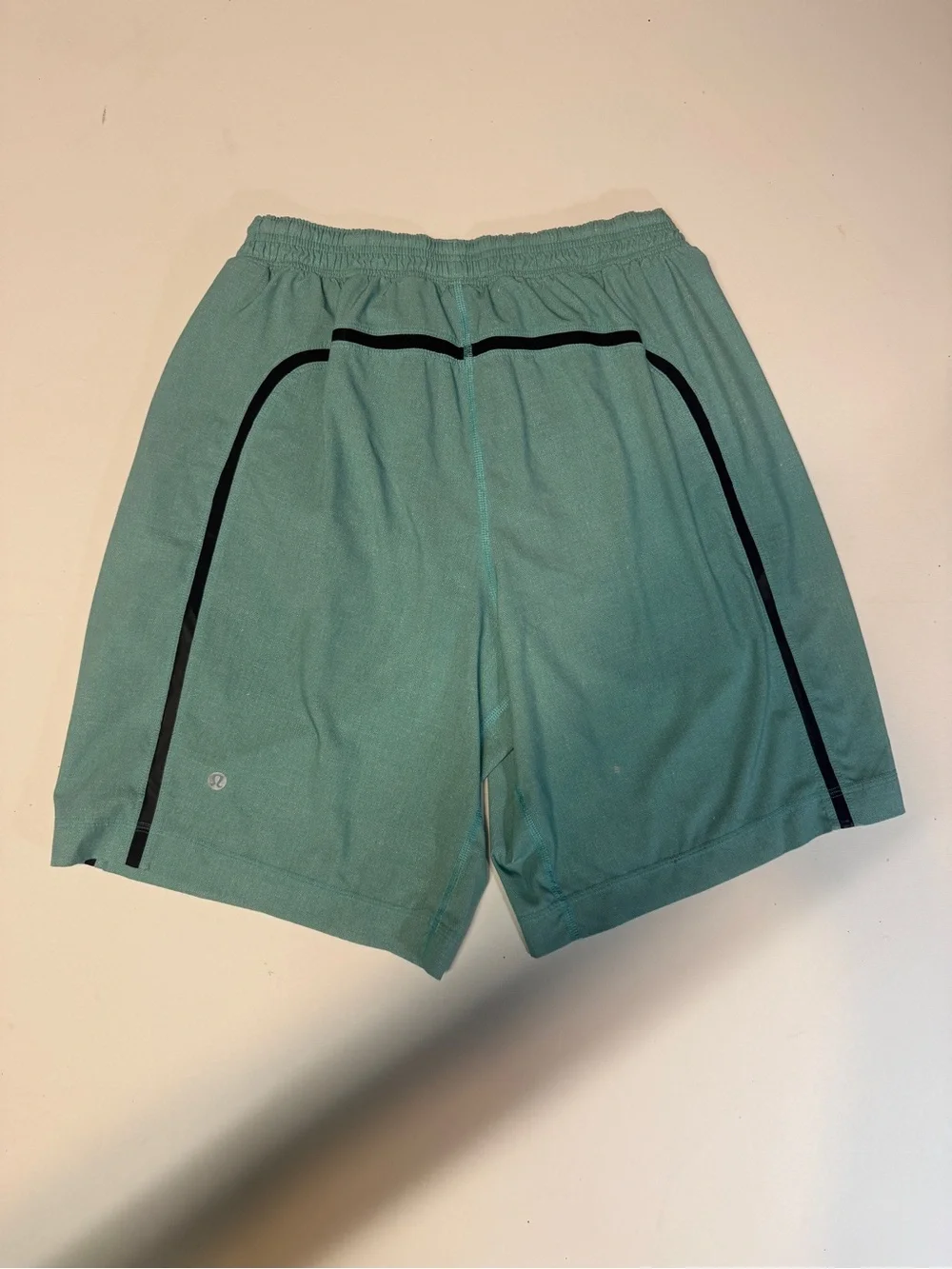 lululemon athletica Teal Athletic Shorts with Yellow Drawcord